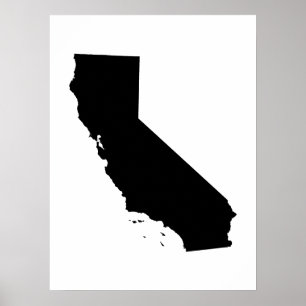 Poster Californie en noir et blanc