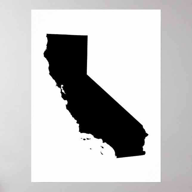 Poster Californie en noir et blanc (Devant)