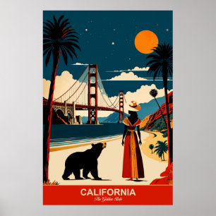Poster Californie : L'affiche Golden State Travel