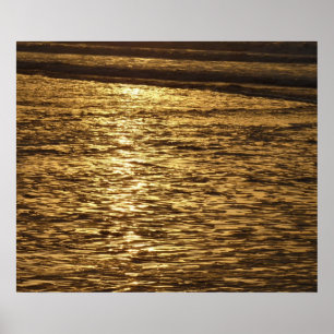 Poster Californie Sunset Waves Ocean Seascape