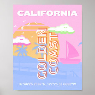 Poster Californie, Travel Art, Preppy
