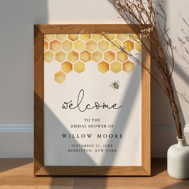 Poster CALLA Honey Bee Fête des mariées Bienvenue (Créateur téléchargé)