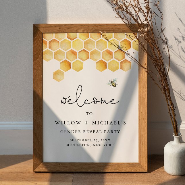 Poster CALLA Honey Bee Sexe Révélation Bienvenue (Créateur téléchargé)