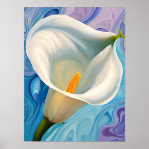 Poster Calla Lily blanche dans le style Georgia O'Keeffe