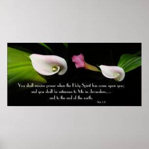 Poster Calla Lily Fleurs Esprit Saint Écriture Imprimer