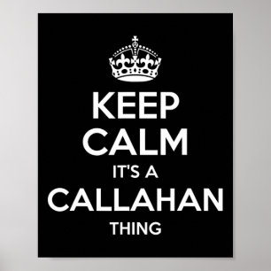Poster Callahan Nom de famille Funny Arbre de famille Ann