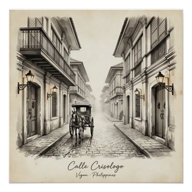 Poster Calle Crisologo Vigan Heritage Street Wall Art (Devant)