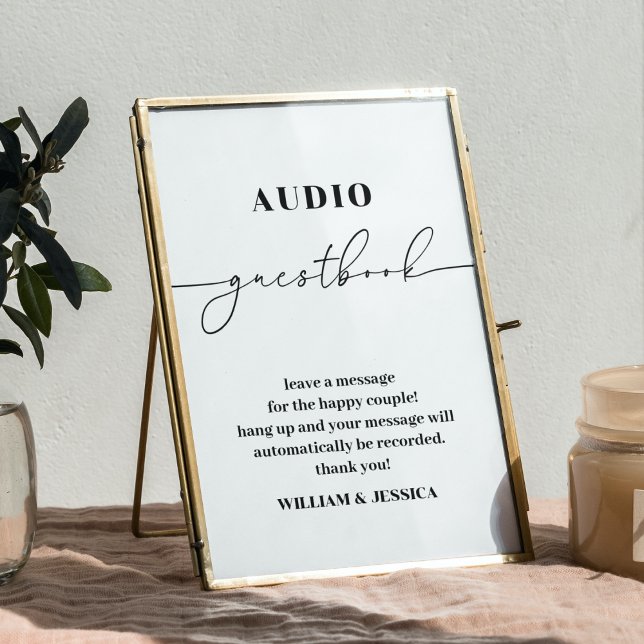 Poster Calligraphie Audio Livre d'or| Téléphone Livre d'o (Créateur téléchargé)