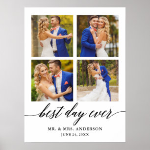 Poster Calligraphie Best Day Ever 4 Mariage photo
