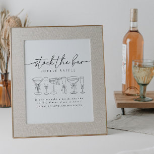 Poster Calligraphie Bow Bow Boissons Stock The Bar Raffle