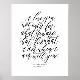 Poster Calligraphie d'amour Mariage personnalisée Signe