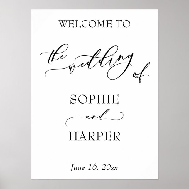 Poster Calligraphie De Luxe Simple Le Mariage Des Signes (Devant)