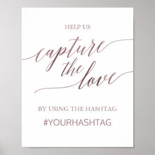 Poster Calligraphie élégante en or rose pour capturer l'a