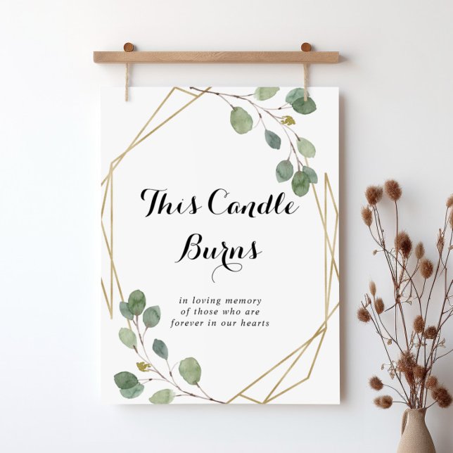 Poster Calligraphie Géométrique Or Cette Bougie Brûle Sig (Créateur téléchargé)