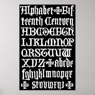 Poster Calligraphie gothique anglaise XVe siècle