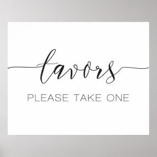 Poster Calligraphie Mariage Faveurs Signer