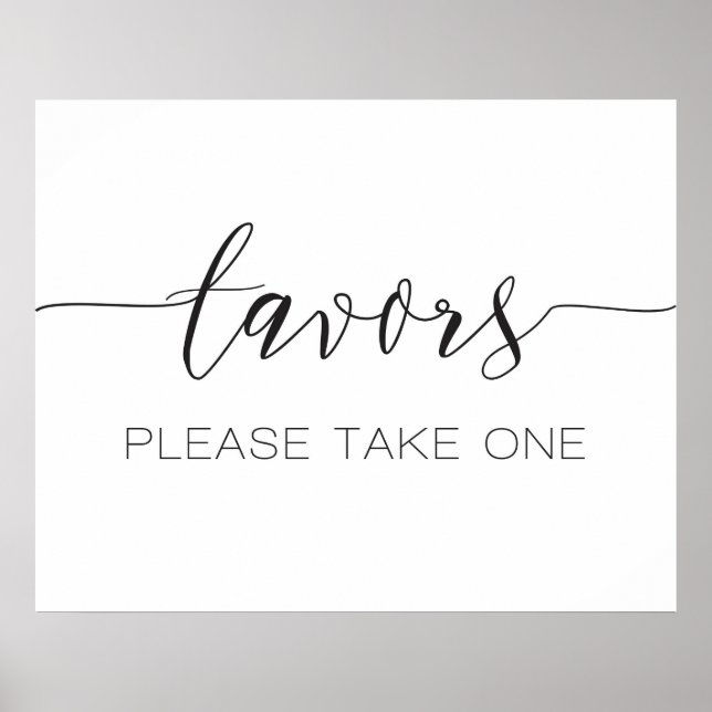 Poster Calligraphie Mariage Faveurs Signer (Devant)