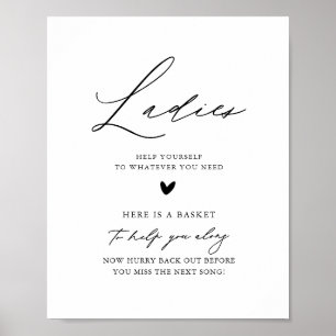 Poster Calligraphie Mesdames Mariage Salle de bain Panier