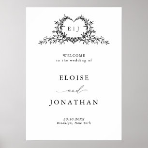 Poster Calligraphie minimaliste moderne de bienvenue de m