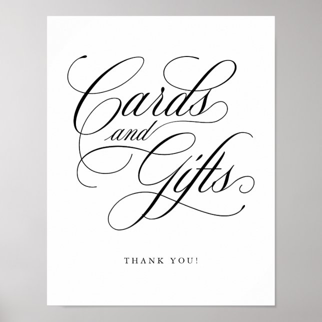 Poster Calligraphie moderne cartes et cadeaux intemporels (Devant)