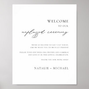 Poster Calligraphie moderne Cérémonie débranchée Mariage