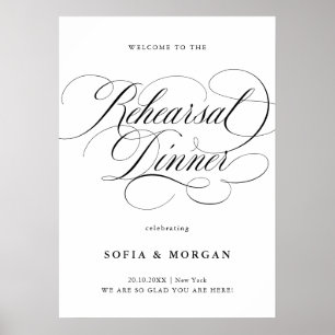 Poster Calligraphie moderne Dîner de répétition chic Bien