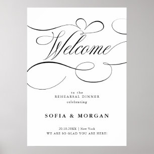 Poster Calligraphie moderne Dîner de répétition chic Bien