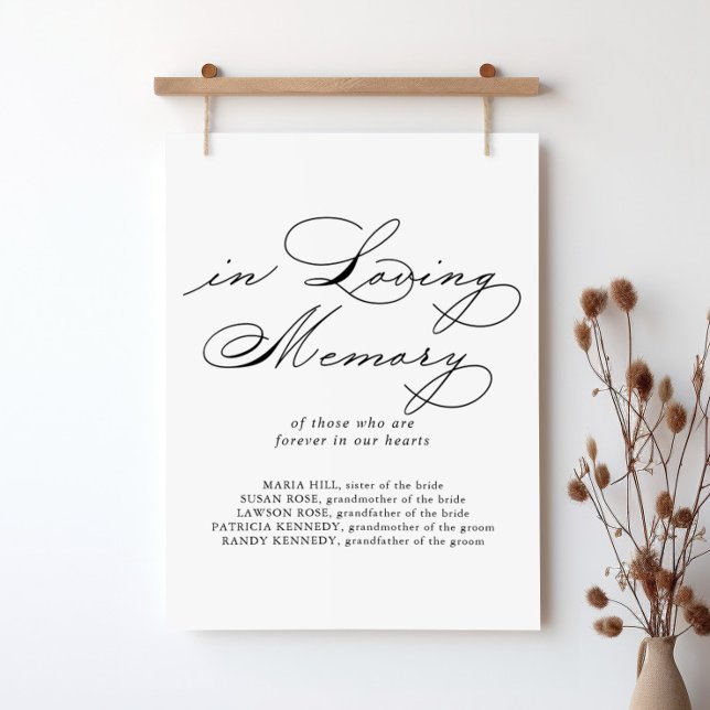 Poster Calligraphie Moderne Élégante En Mémoire Sign (Créateur téléchargé)