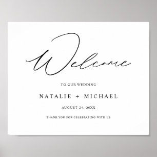 Poster Calligraphie moderne élégante Signal Mariage de bi