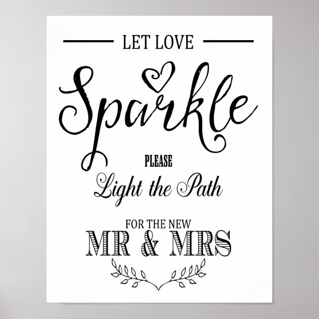 Poster Calligraphie moderne Laissez l'amour scintiller (Devant)