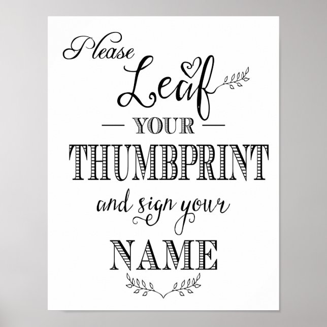 Poster Calligraphie moderne Levez votre empreinte numériq (Devant)