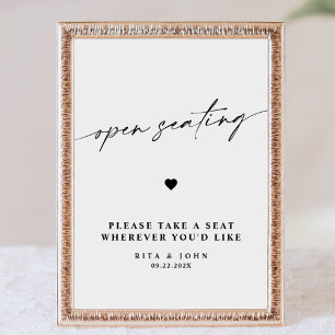 Poster Calligraphie moderne Mariage à siège ouvert