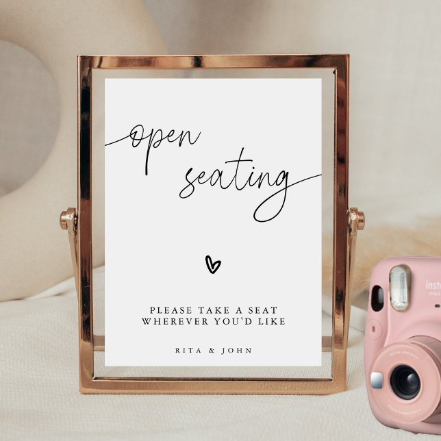 Poster Calligraphie moderne Mariage à siège ouvert (Créateur téléchargé)
