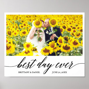 Poster Calligraphie moderne Meilleur jour jamais Mariage