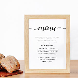 Poster Calligraphie noir et blanc   Panneau Menu personna