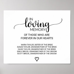 Poster Calligraphie Noire Simple En Symbole Mémoire Amour