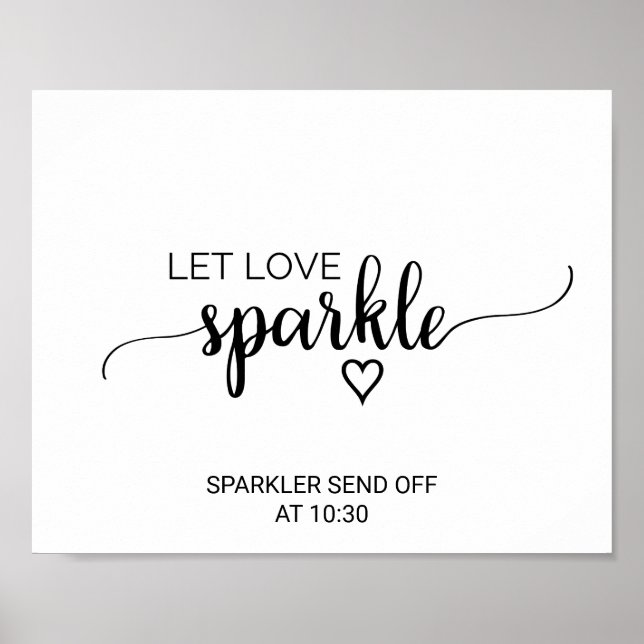 Poster Calligraphie Noire Simple Laisser L'Amour Éclairer (Devant)