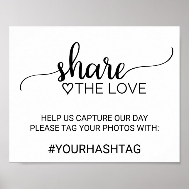 Poster Calligraphie Noire Simple Partager Le Signe D'Amou (Devant)