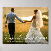 Calligraphie Notre aventure commence Photo Mariage