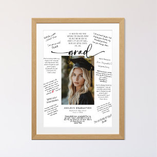 Poster Calligraphie Photo Graduation Signature de l'invit