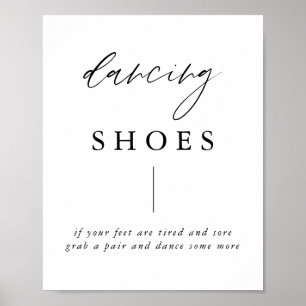 Poster Calligraphie rustique Élégante Mariage Chaussures