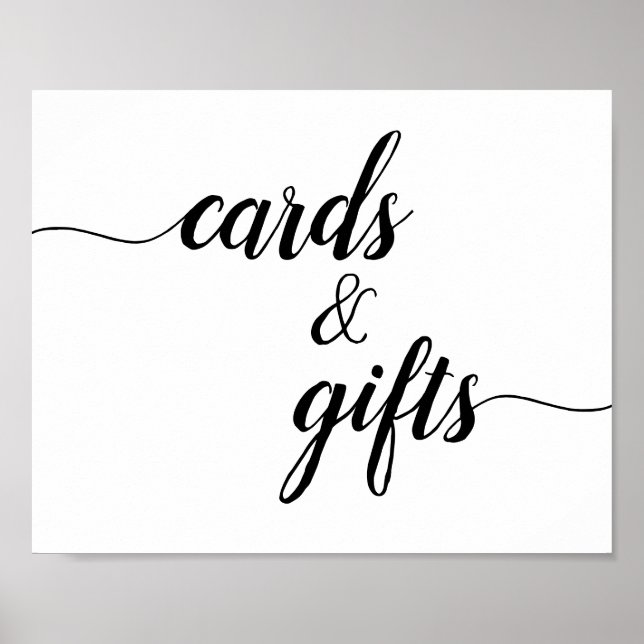 Poster Calligraphie Script Mariage Cartes & Cadeaux Signa (Devant)