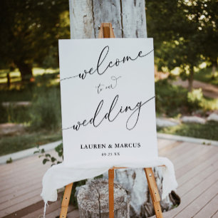 Poster Calligraphie simple Accueil Mariage moderne