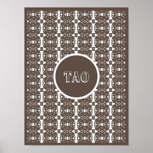 Poster Calligraphie taoïste marron et blanc élégante