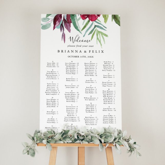 Poster Calligraphie Tropical Alphabétique Diagramme de si (Créateur téléchargé)