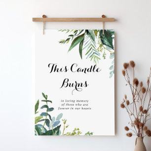 Poster Calligraphie verte Cette bougie brûle le signe