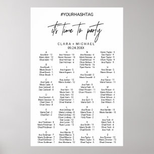Poster Calligraphie Whimsical Diagramme de siège alphabét