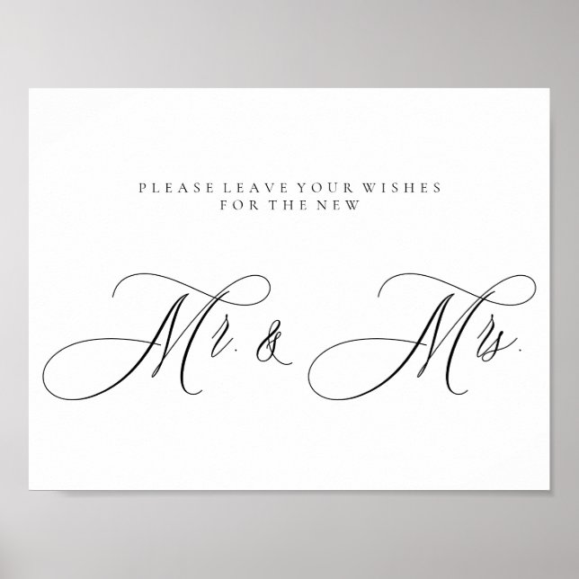 Poster Calligraphy Simple Mr Mrs Signature (Devant)