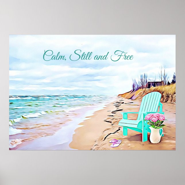 Poster calme, calme et libre plage 'Ocean Tranquil (Devant)