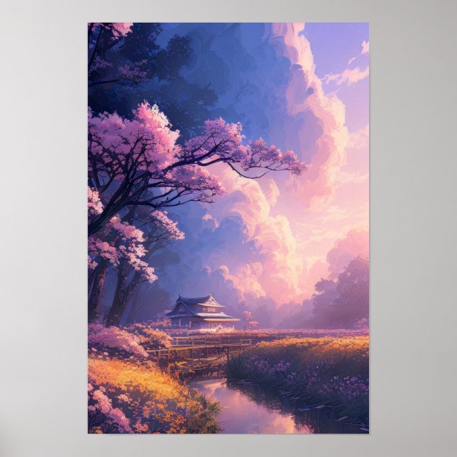 Poster Calme dans la campagne japonaise (Devant)